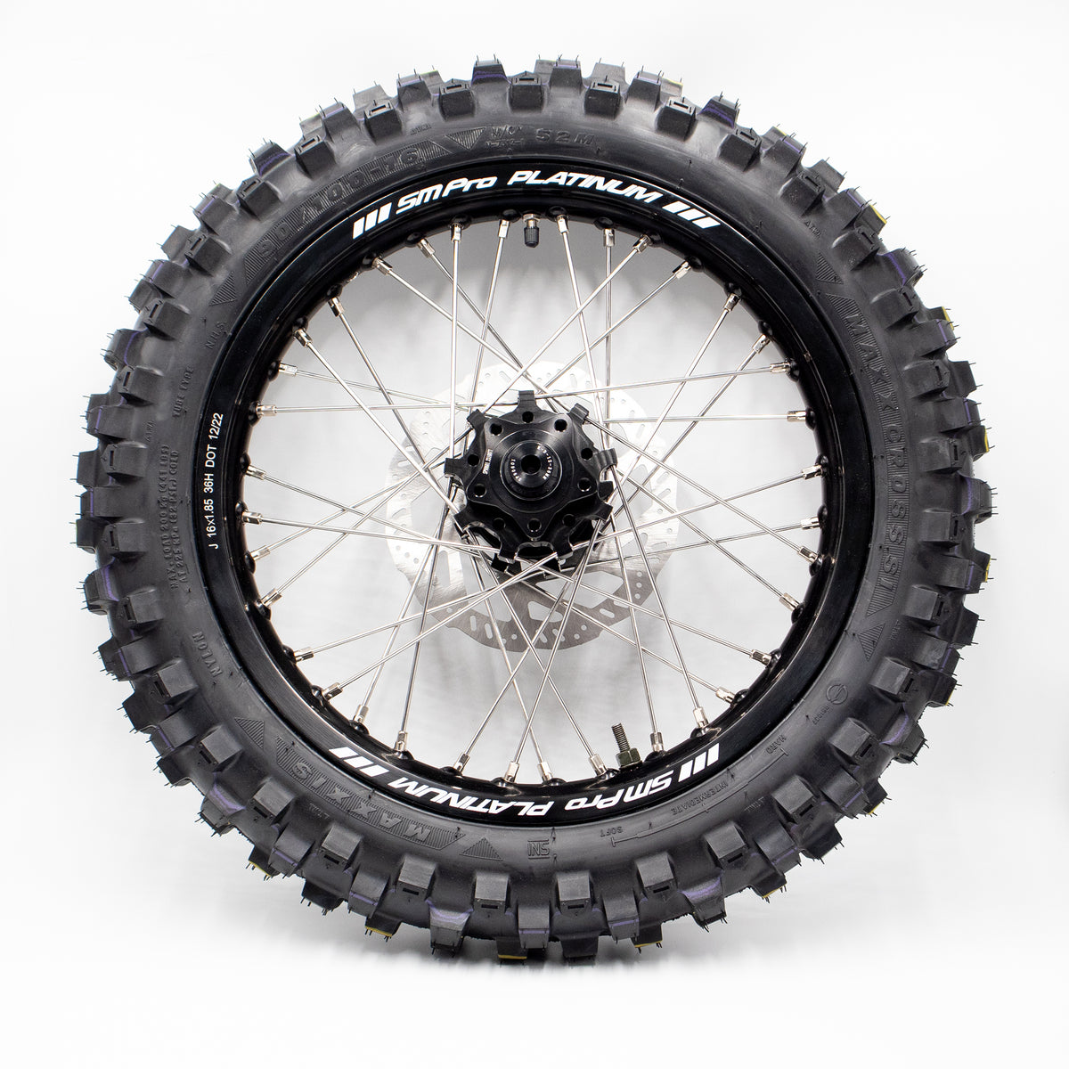 SM Pro 16 Zoll Komplettrad Hinterrad mit Maxxis Maxxcross SI Pro Crossreifen